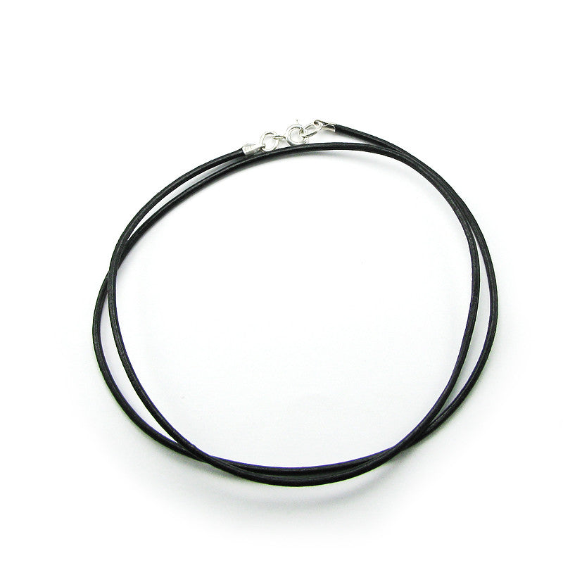 Black Leather Necklace Chain