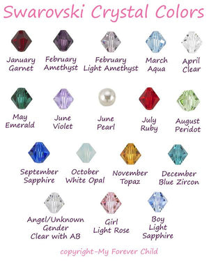 Swarovski crystal birthstone color chart | myforeverchild.com