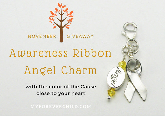 November Giveaway- Awareness Ribbon Angel Charm