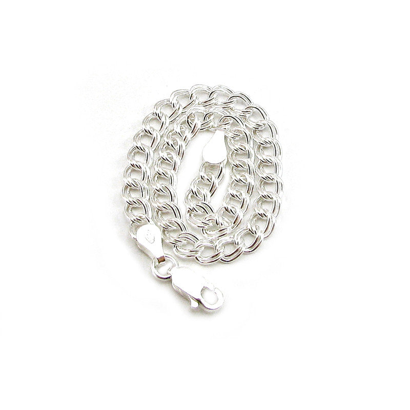 Purchase this a-la-carte sterling silver double link cable bracelet to pair with your charms charms