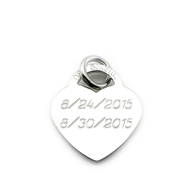 Sterling Silver Personalized Medium Heart Charm in Cursive Font