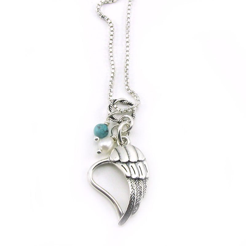 Praelinos Angel Wing Heart Necklaces for Women White India | Ubuy