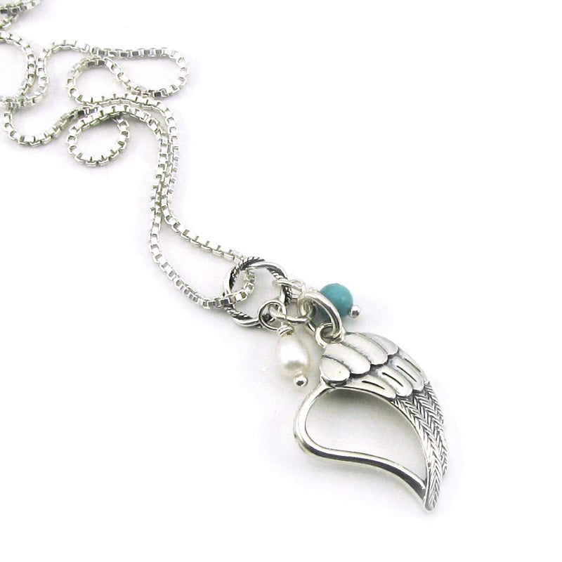 Jane Seymour Sterling Silver Diamond Open Heart Angel Pendant Necklace |  EBTH