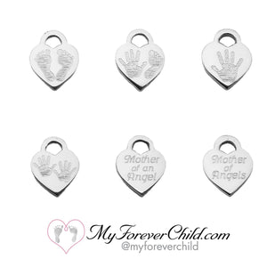 Select one of our engraved small heart charms that can be personalized on the back, to add on to your memorial bracelet