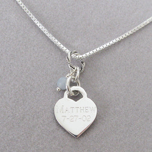Back of Baby Footprints charm- personalized in Block Font