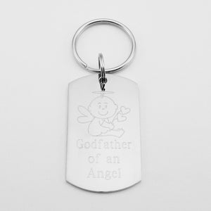 Godfather of an Angel- Baby Angel stainless steel dog tag pendant memorial keychain