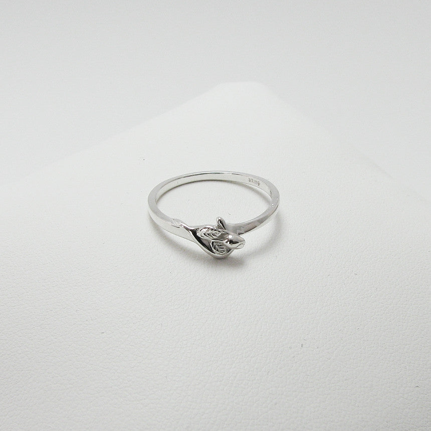 Sterling Silver Unblossomed Tiny Rosebud Ring for miscarriage, stillbirth, pregnancy and infant loss